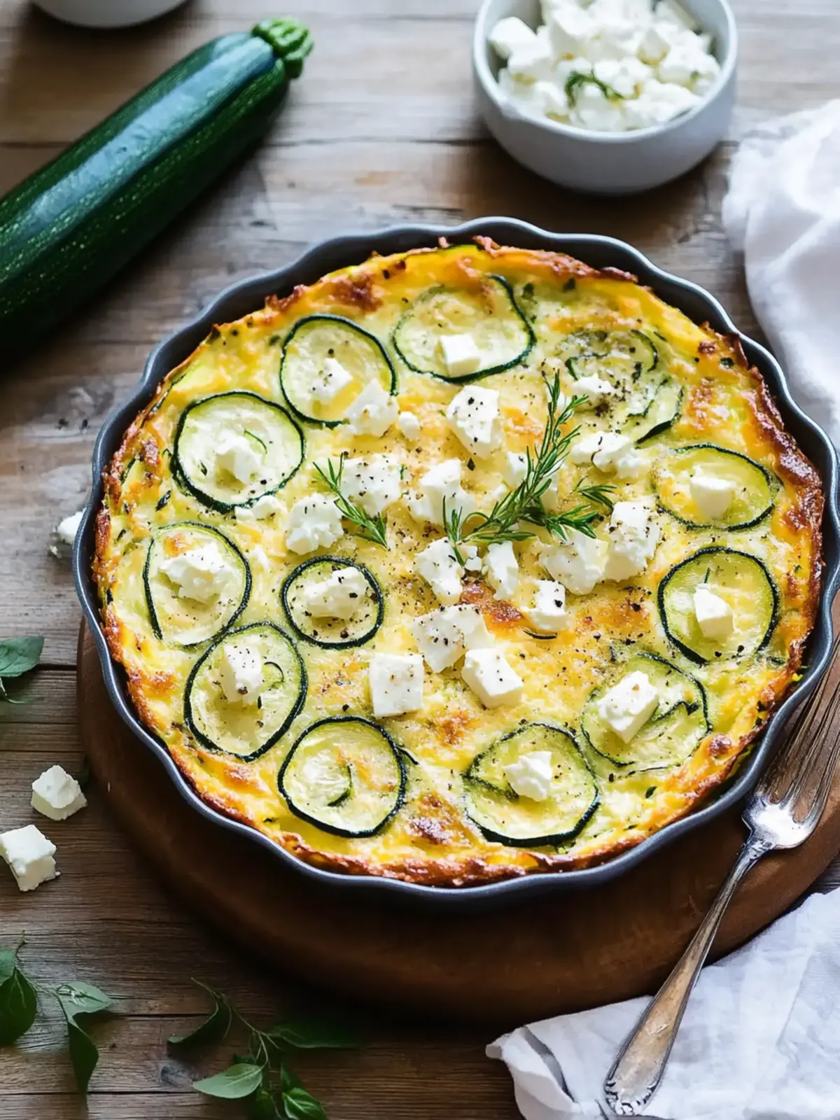 Zucchini-Quiche mit Feta