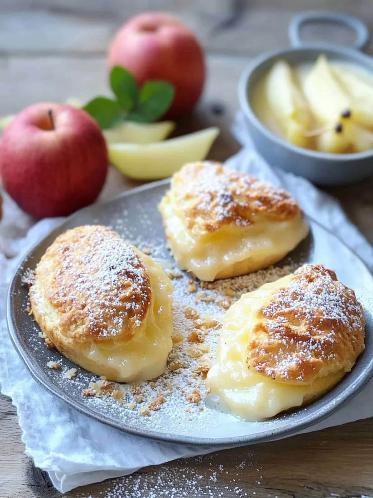 Apfel-Pudding-Taschen