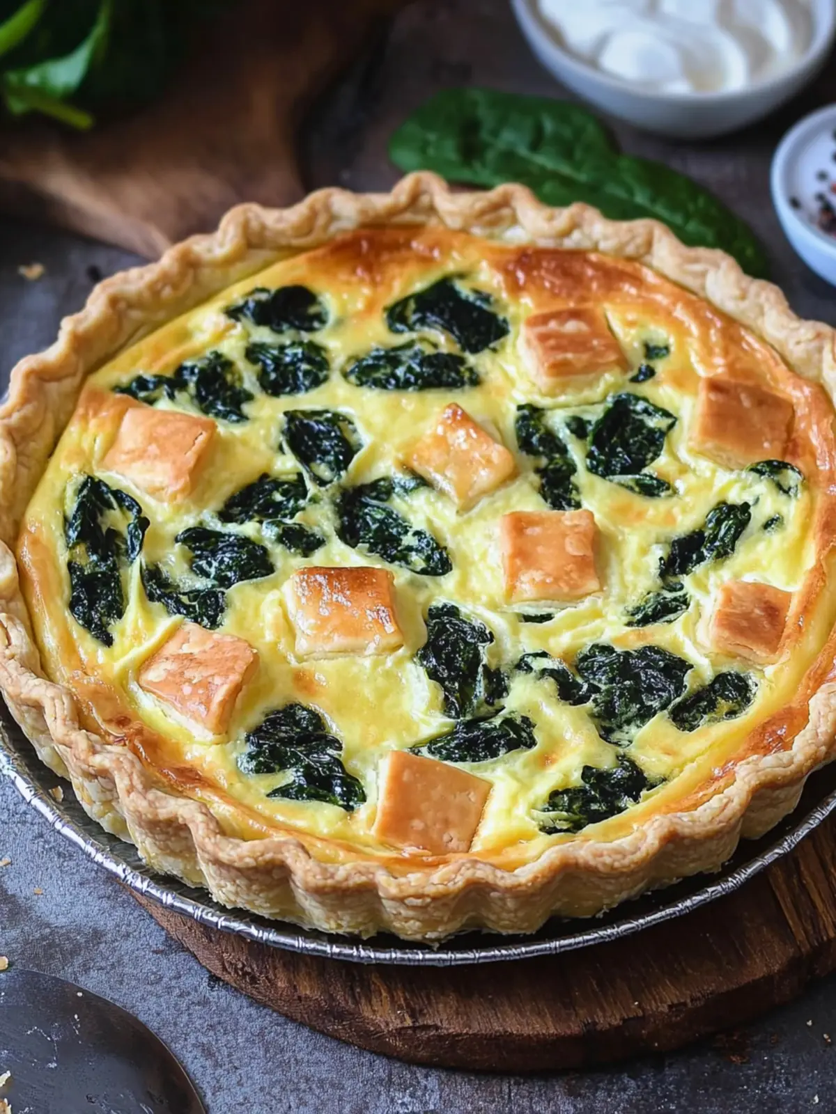 Blätterteig Quiche mit Spinat
