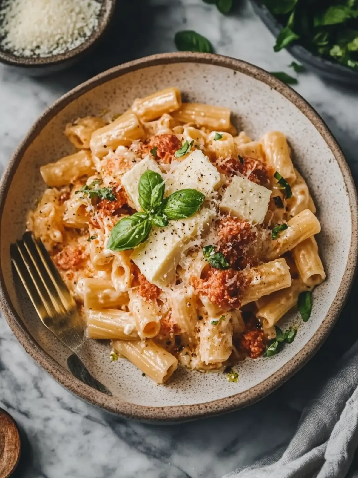 Protein Nudeln mit Hüttenkäse