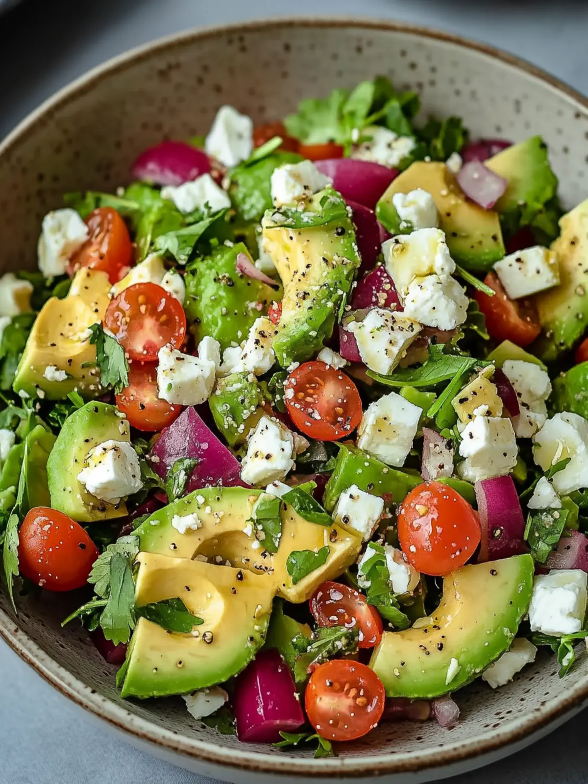 Kichererbsen Feta Avocado Salat