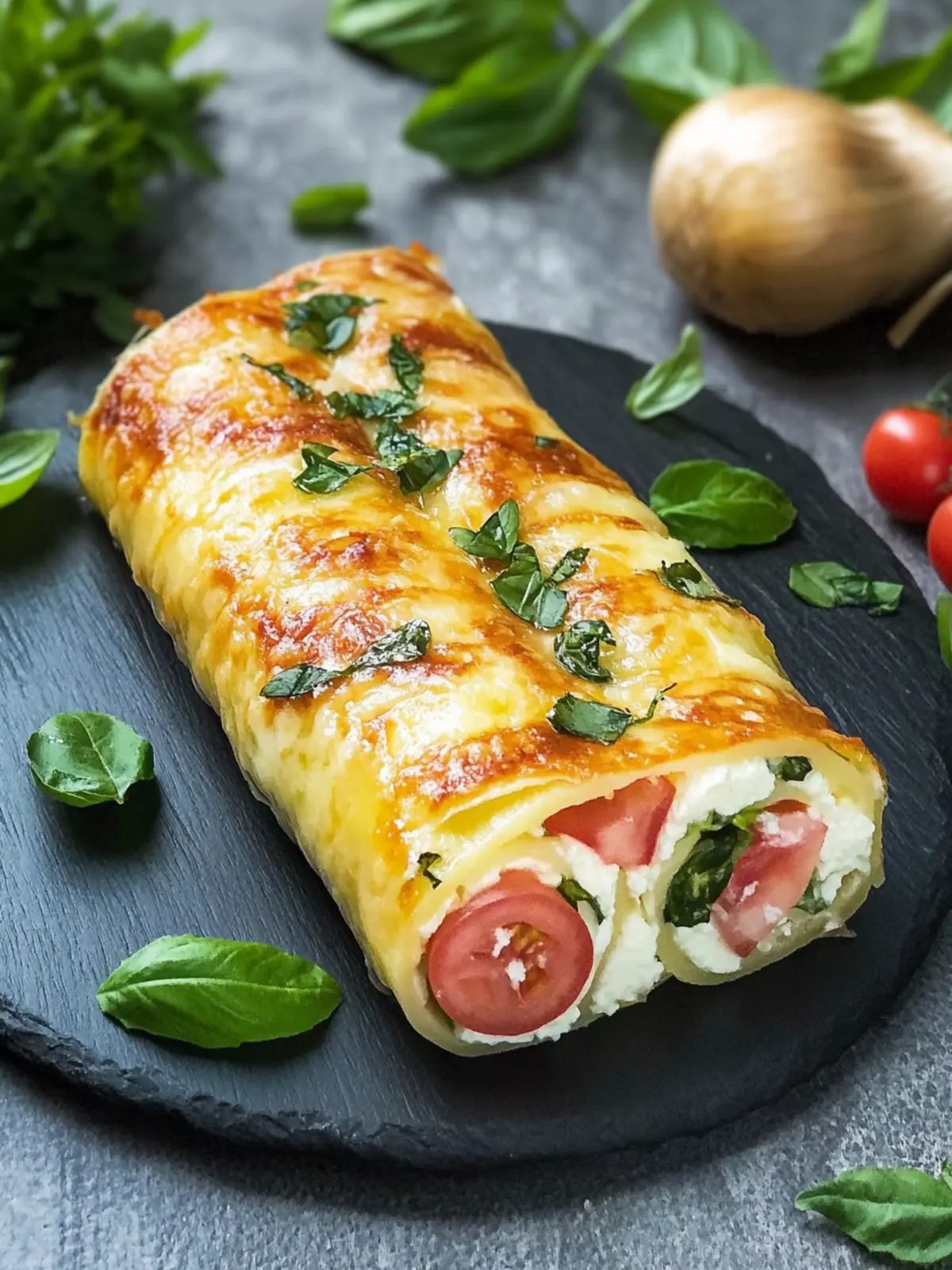 Kartoffelrolle mit Frischkäsefüllung