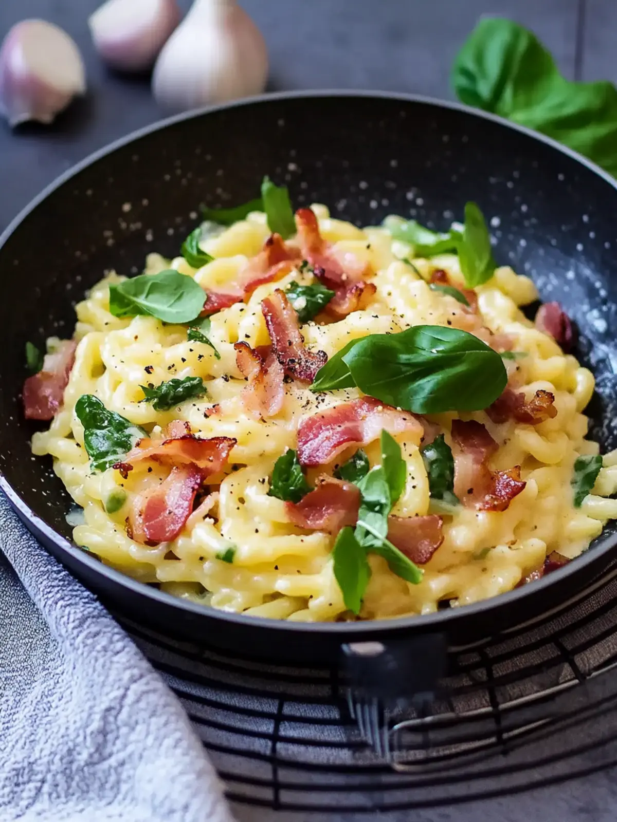 Spätzle Pfanne mit Bacon