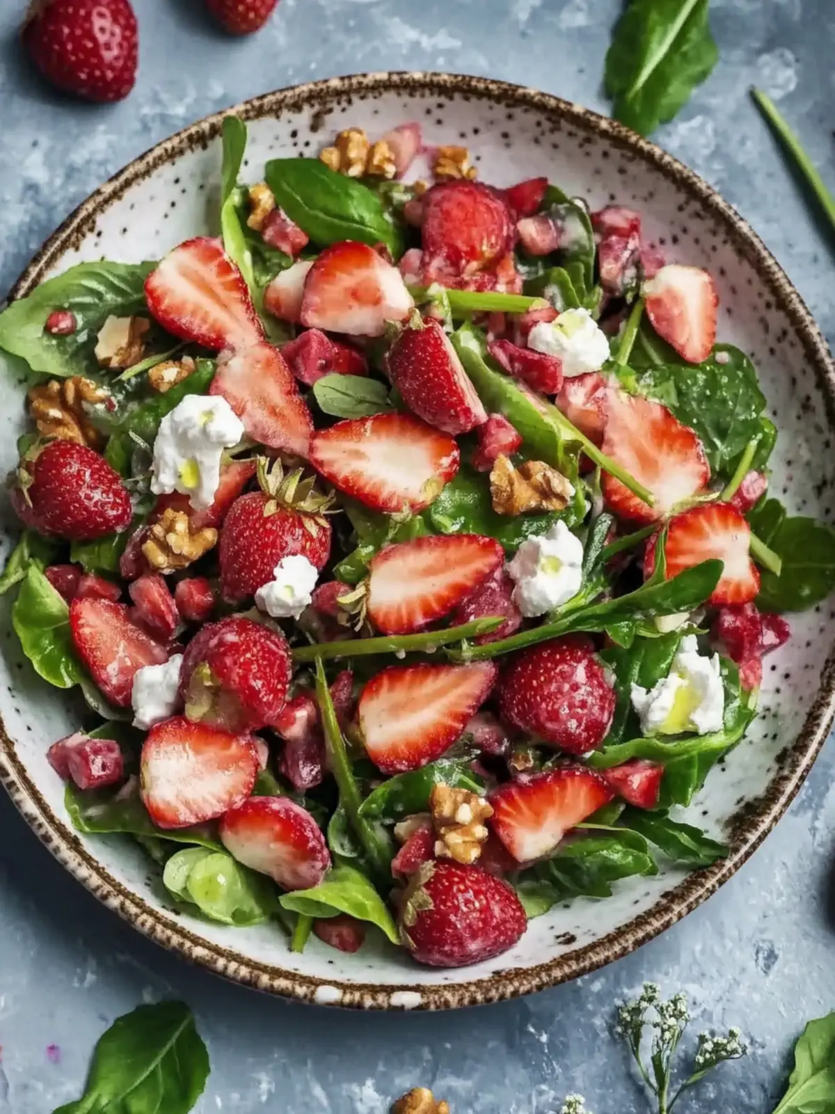 Grüner Spargel Erdbeer Salat