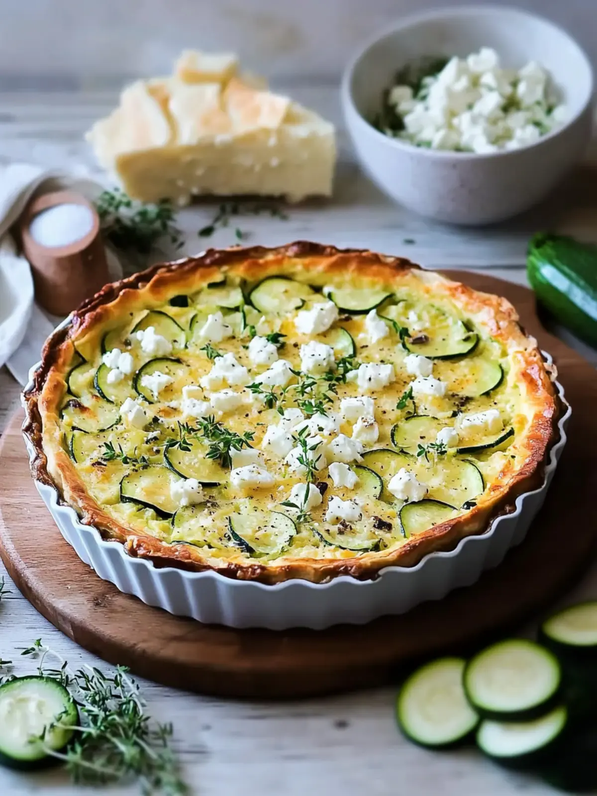 Zucchini-Quiche mit Feta