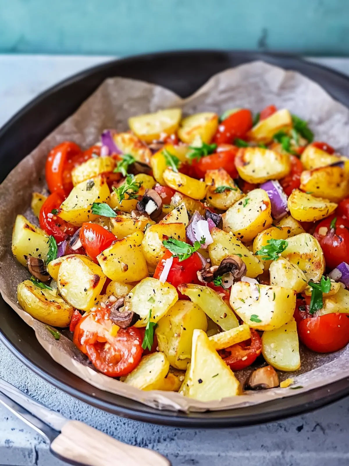 Oven vegetables with potatoes from the tray – Mediterranean recipe