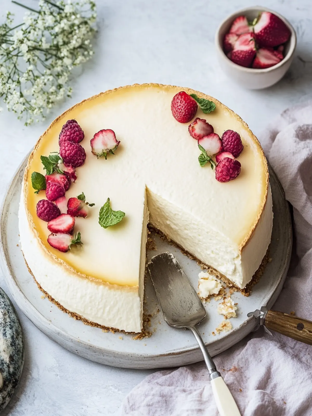 Käsekuchen ohne Boden