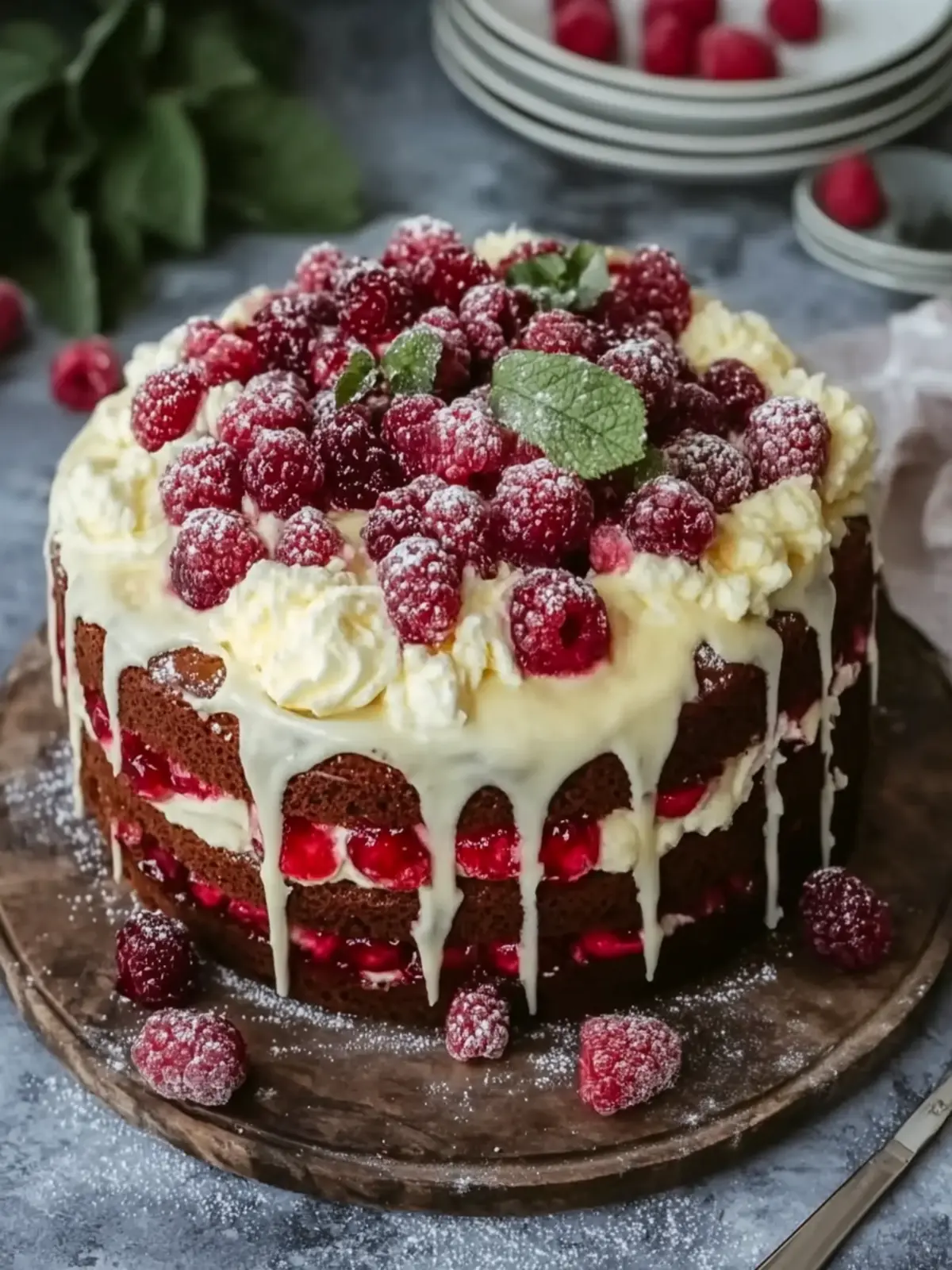 Schokoladen Himbeer Kuchen