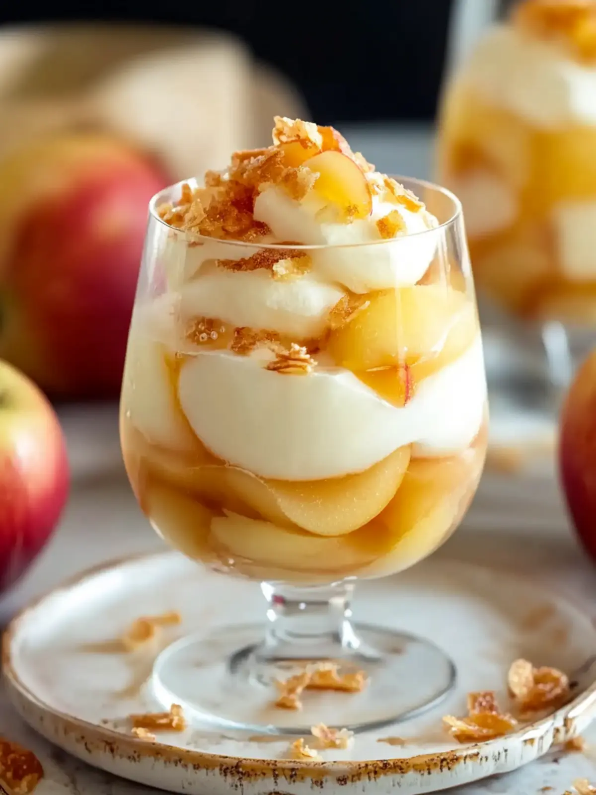 Bratapfel-Dessert im Glas