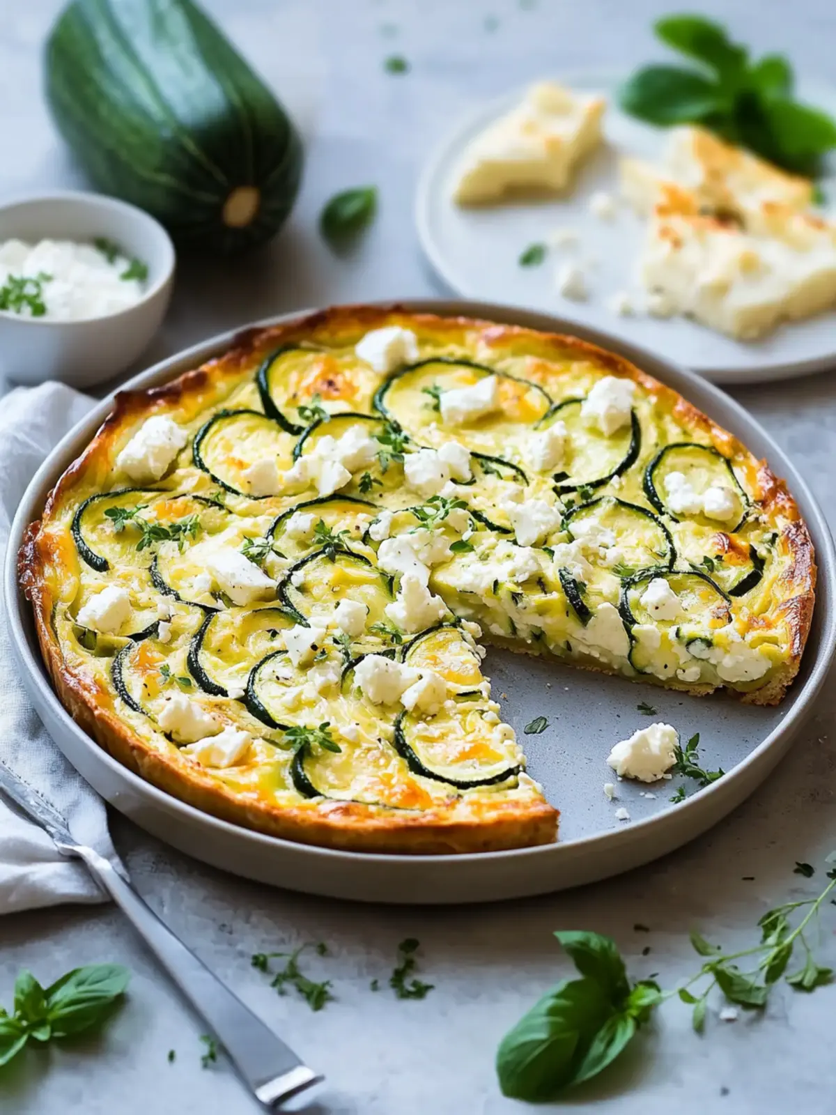 Zucchini-Quiche mit Feta