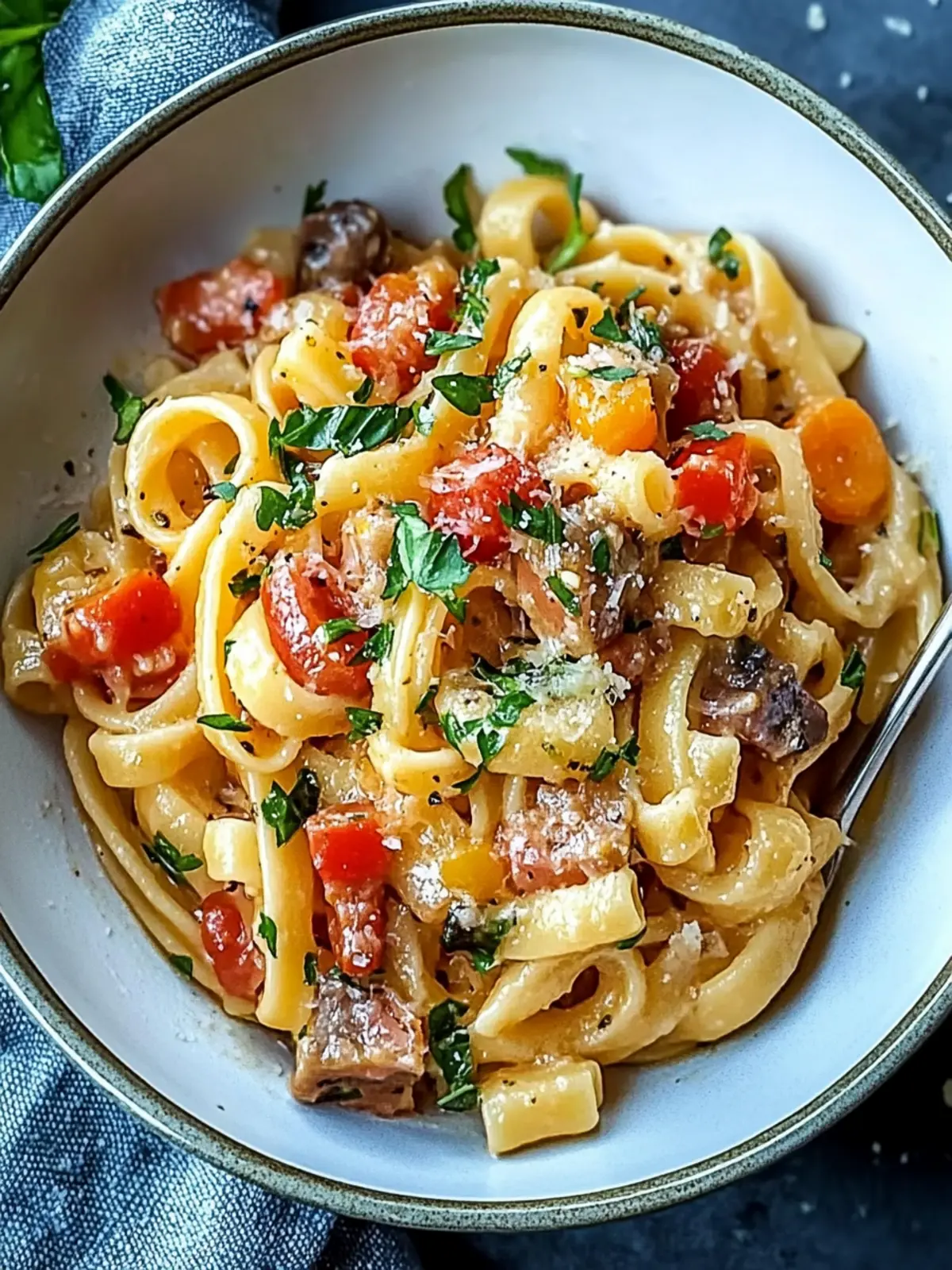 One-Pot-Pasta mit Linsen