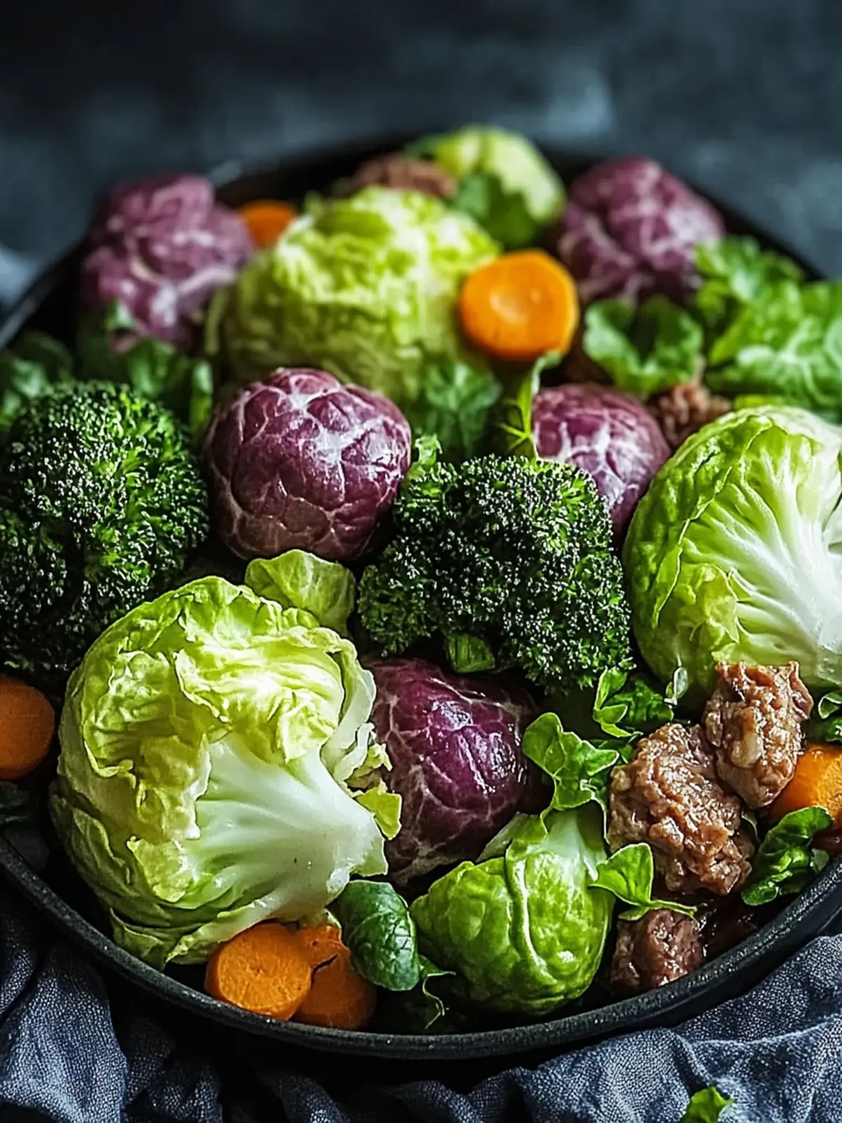 Würzige Rosenkohl-Hackfleisch