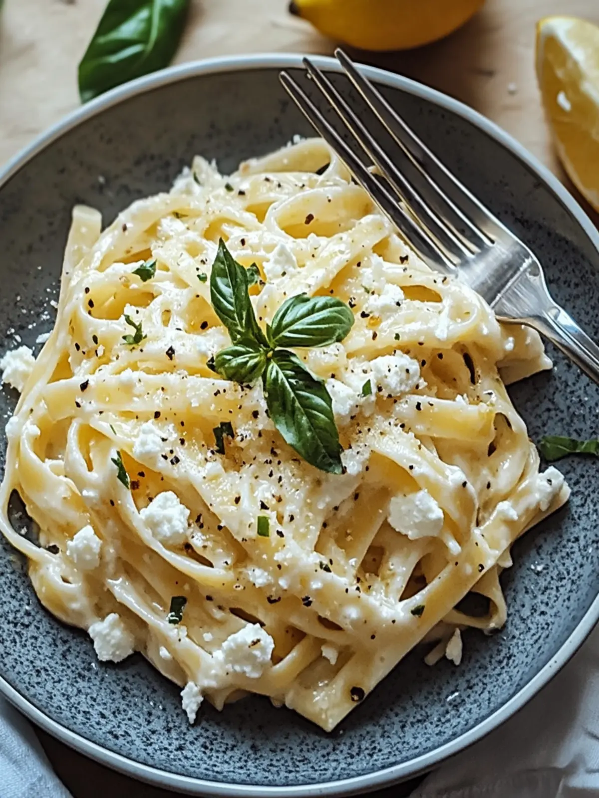 Zitronen-Feta-Pasta