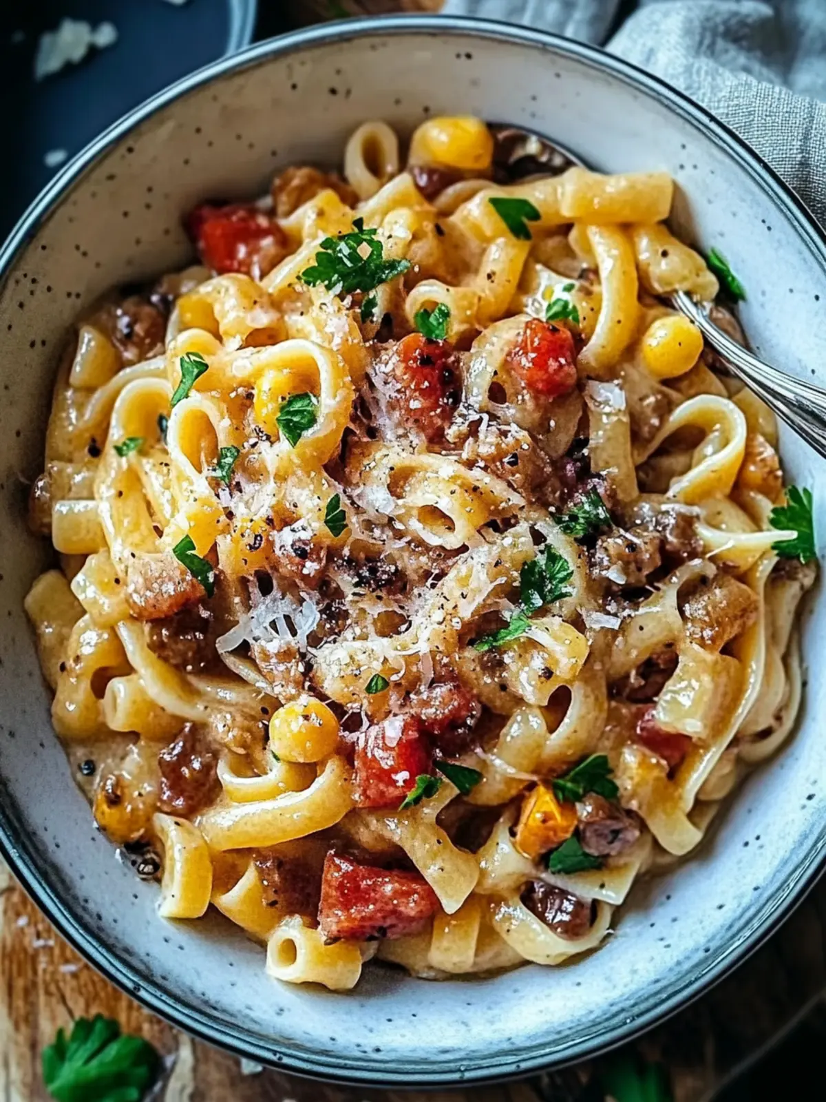 One-Pot-Pasta mit Linsen