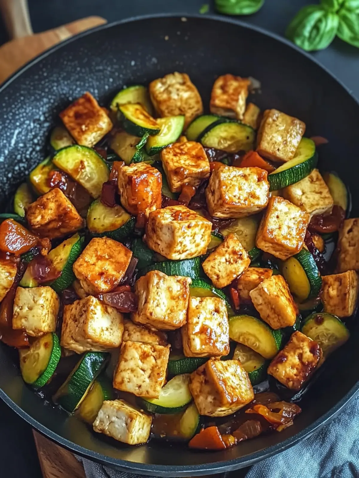 Zucchini-Pfanne mit Tofu