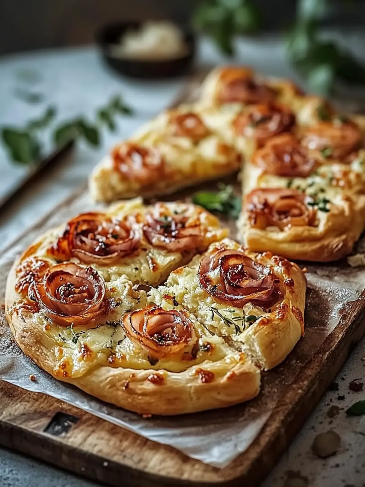 Flammkuchen-Blätterteig-Schnecken