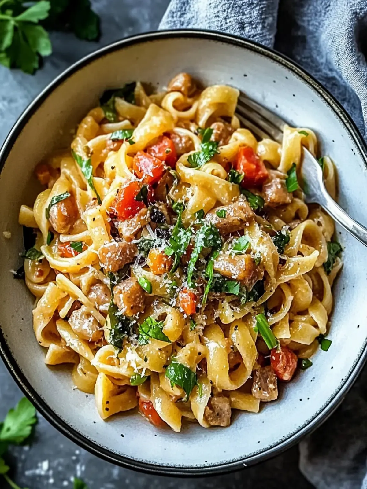 One-Pot-Pasta mit Linsen
