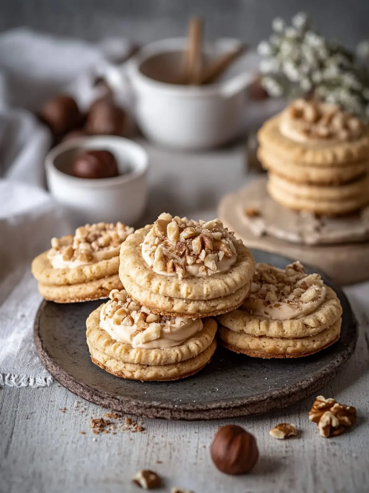 Plätzchen mit Haselnusscreme