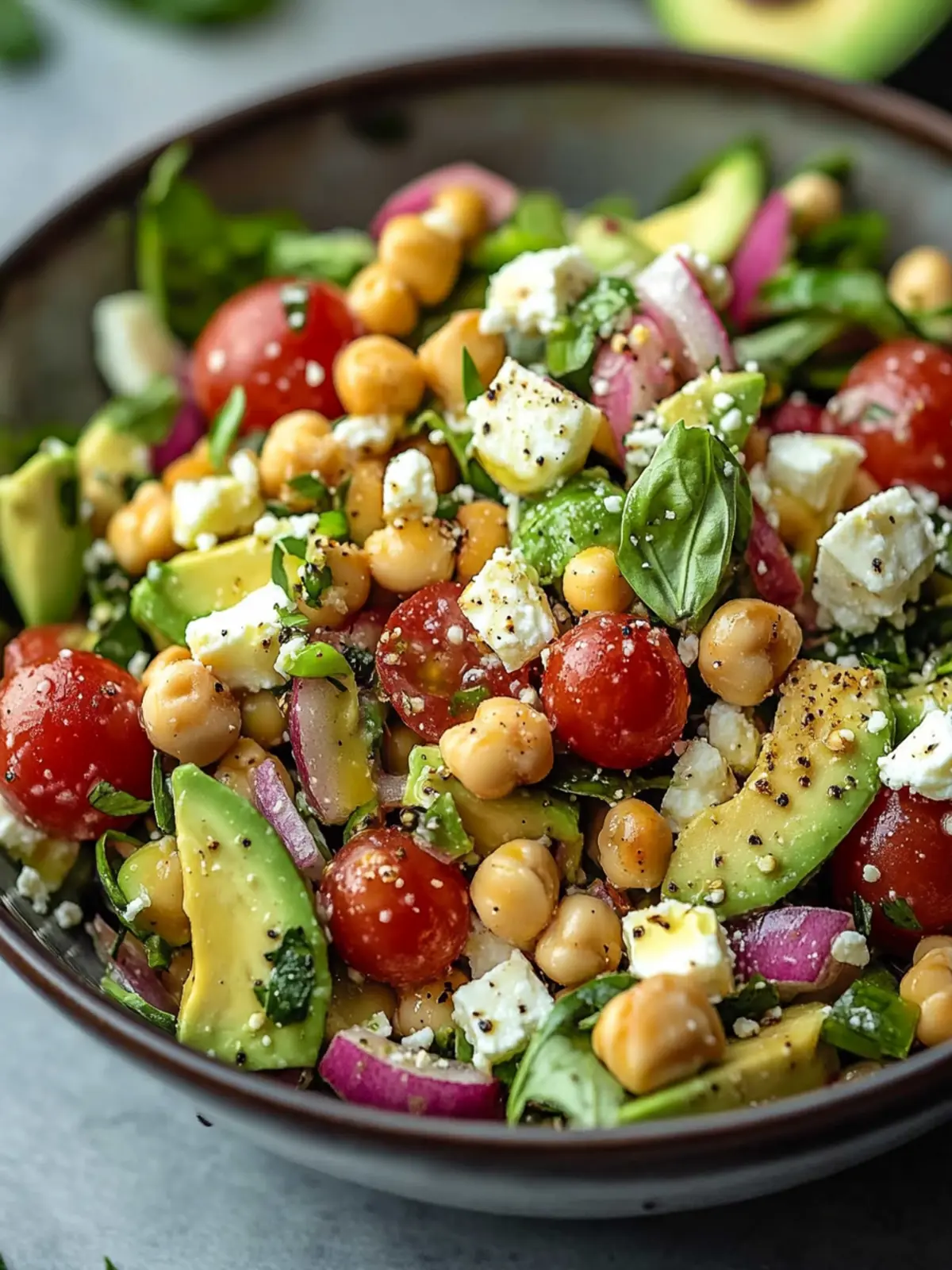 Kichererbsen Feta Avocado Salat