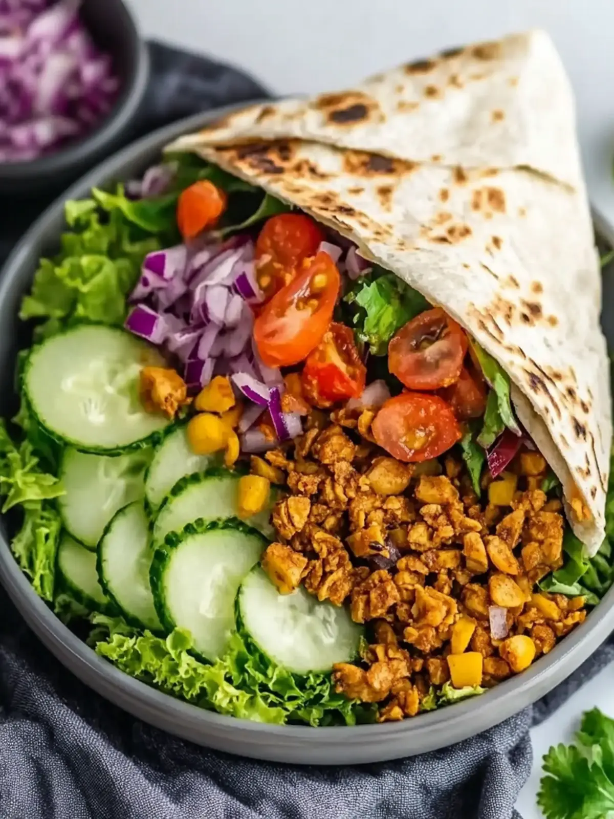 Einfache vegetarische Shawarma mit Linsen