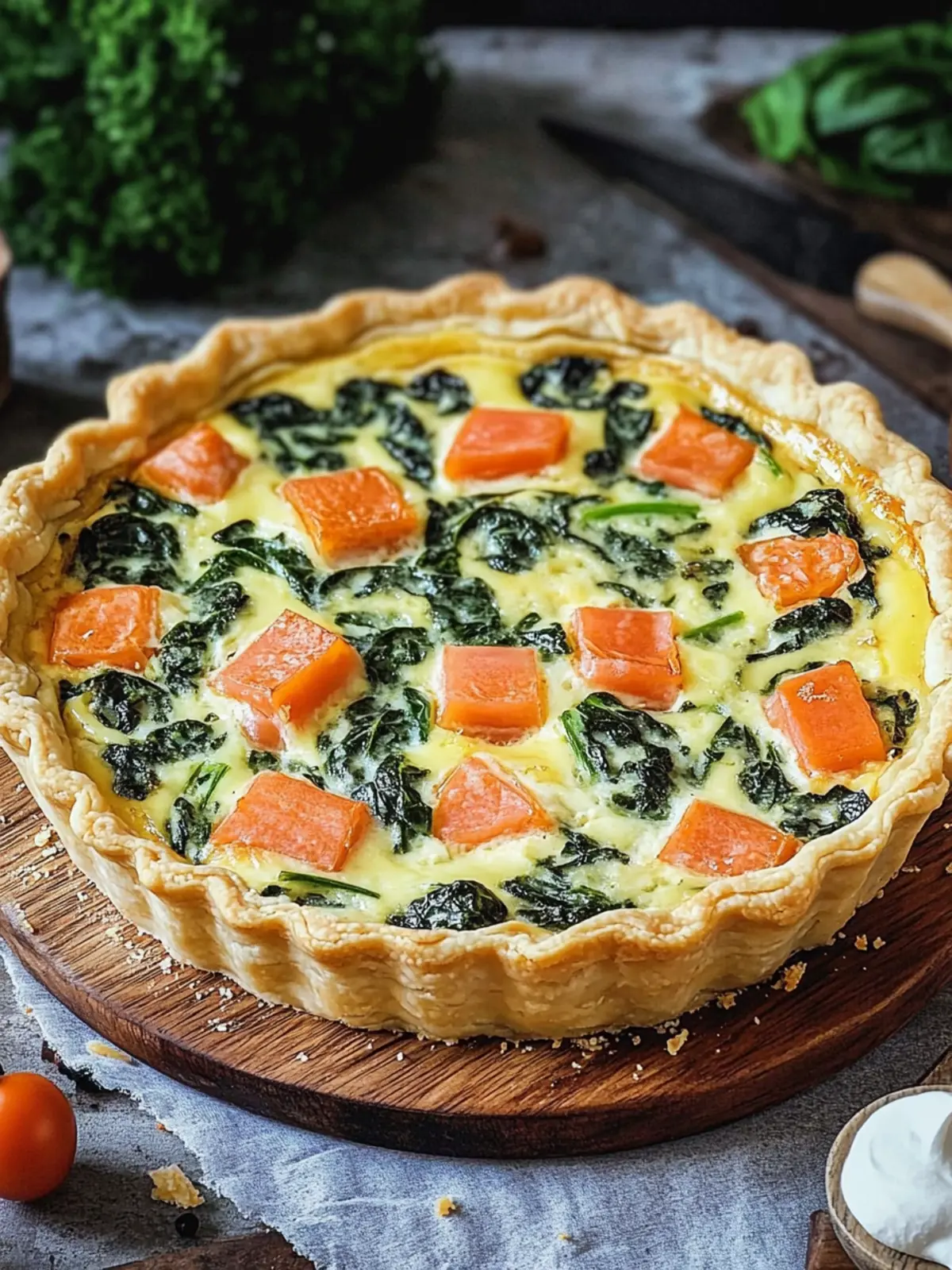 Blätterteig Quiche mit Spinat