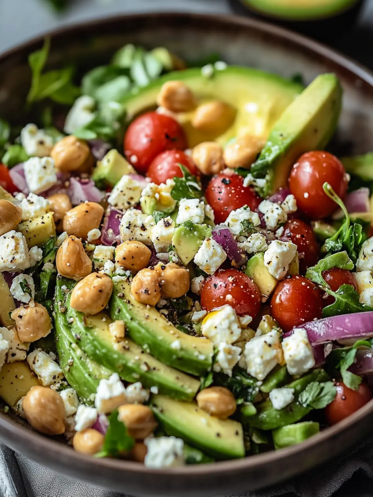 Kichererbsen Feta Avocado Salat