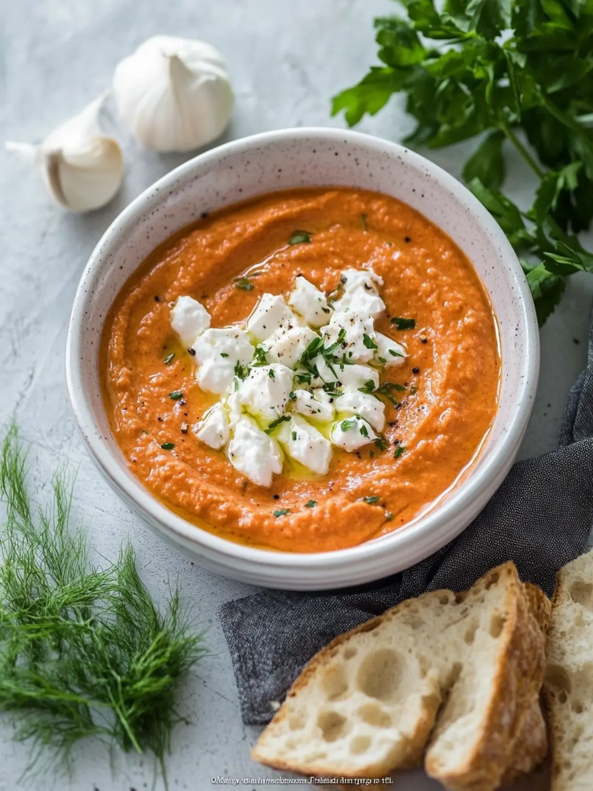 Paprika-Feta-Dip – herrlich auch als Brotaufstrich