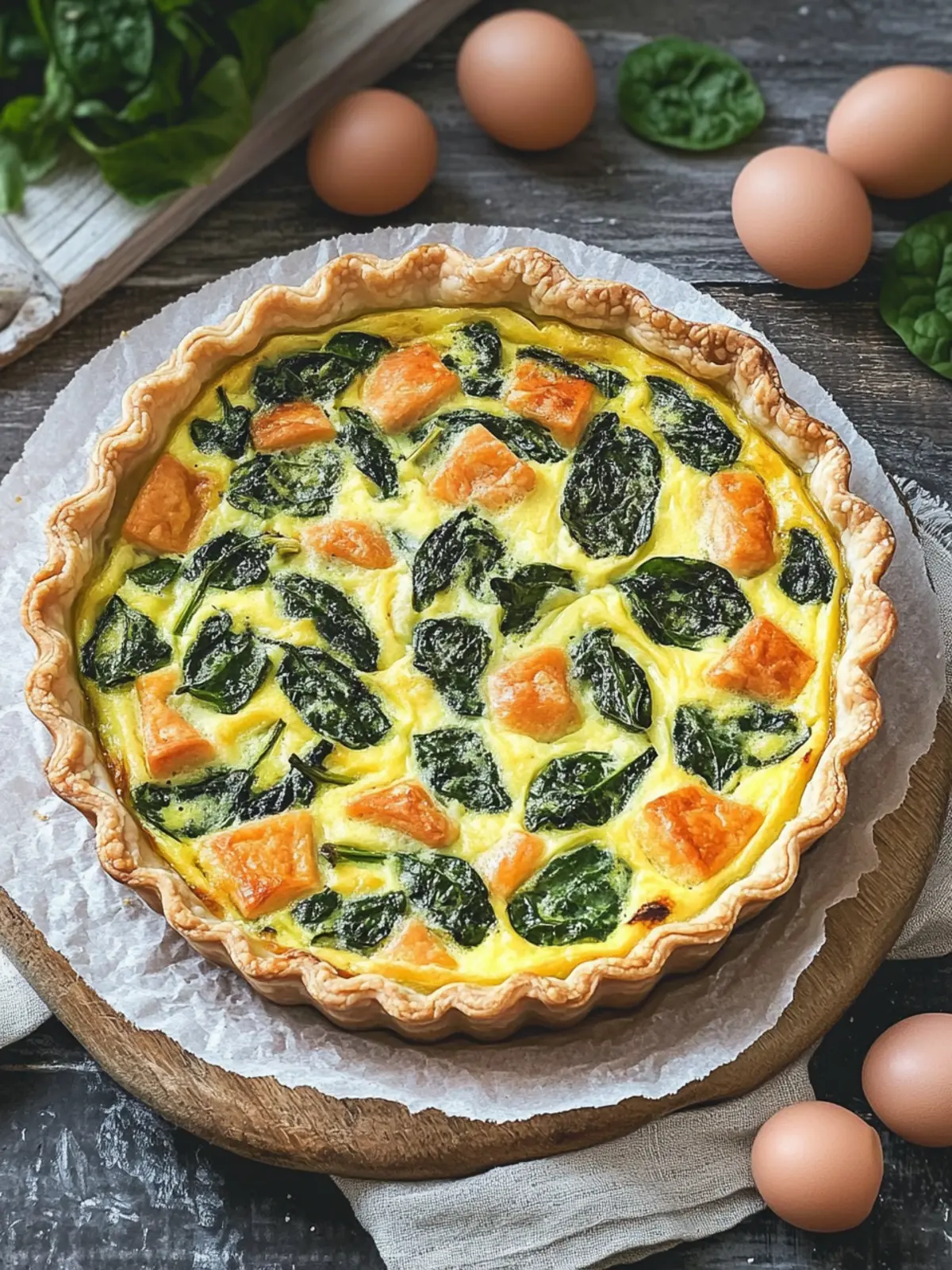 Blätterteig Quiche mit Spinat