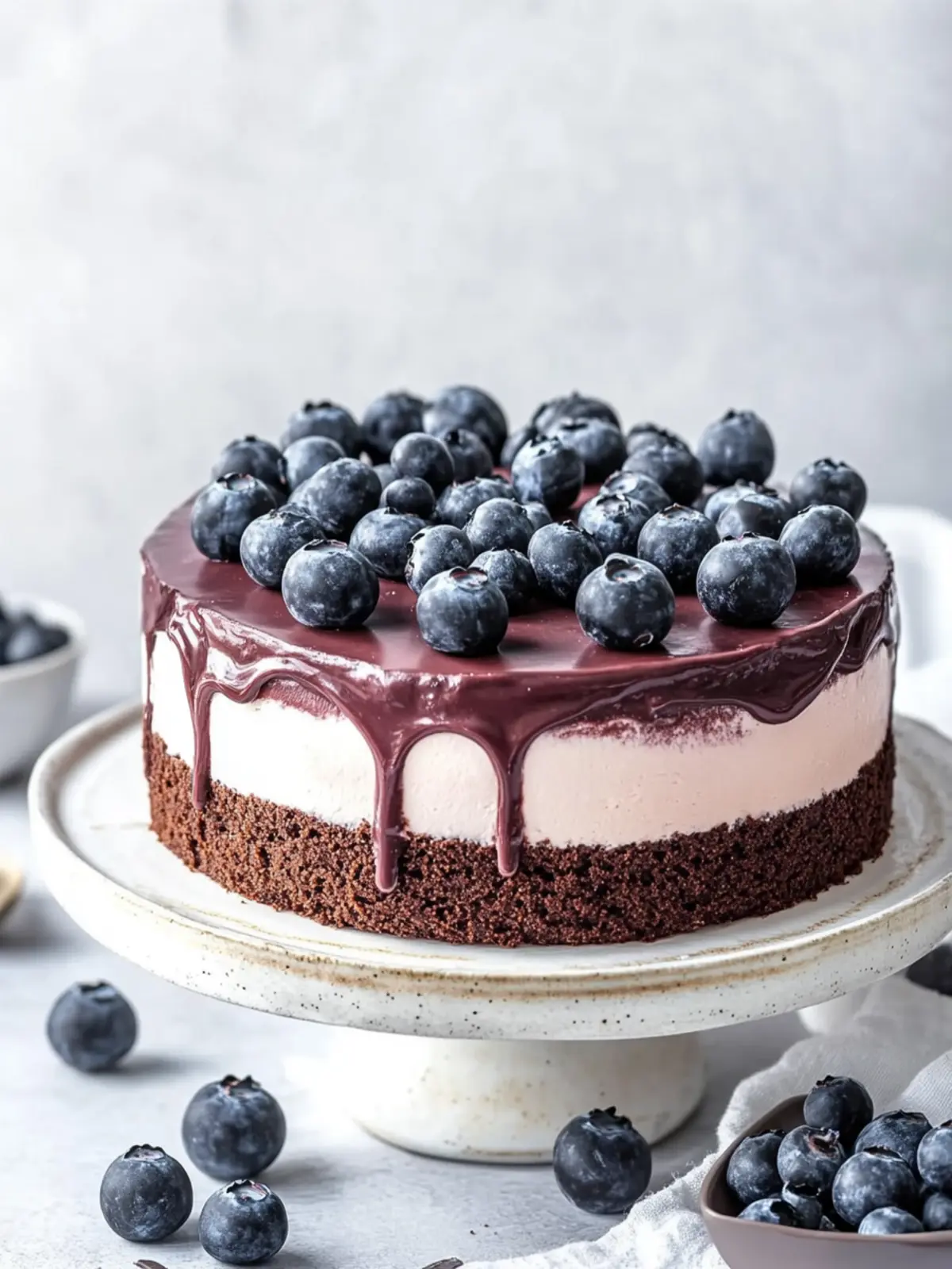 Blaubeer-Schokoladen-Layer-Kuchen