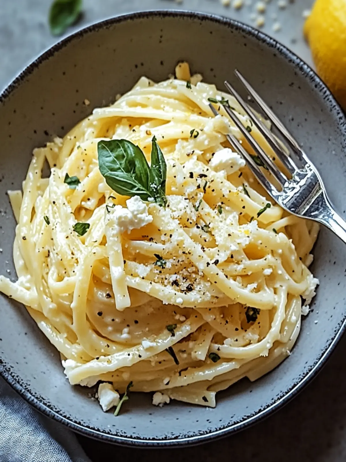 Zitronen-Feta-Pasta