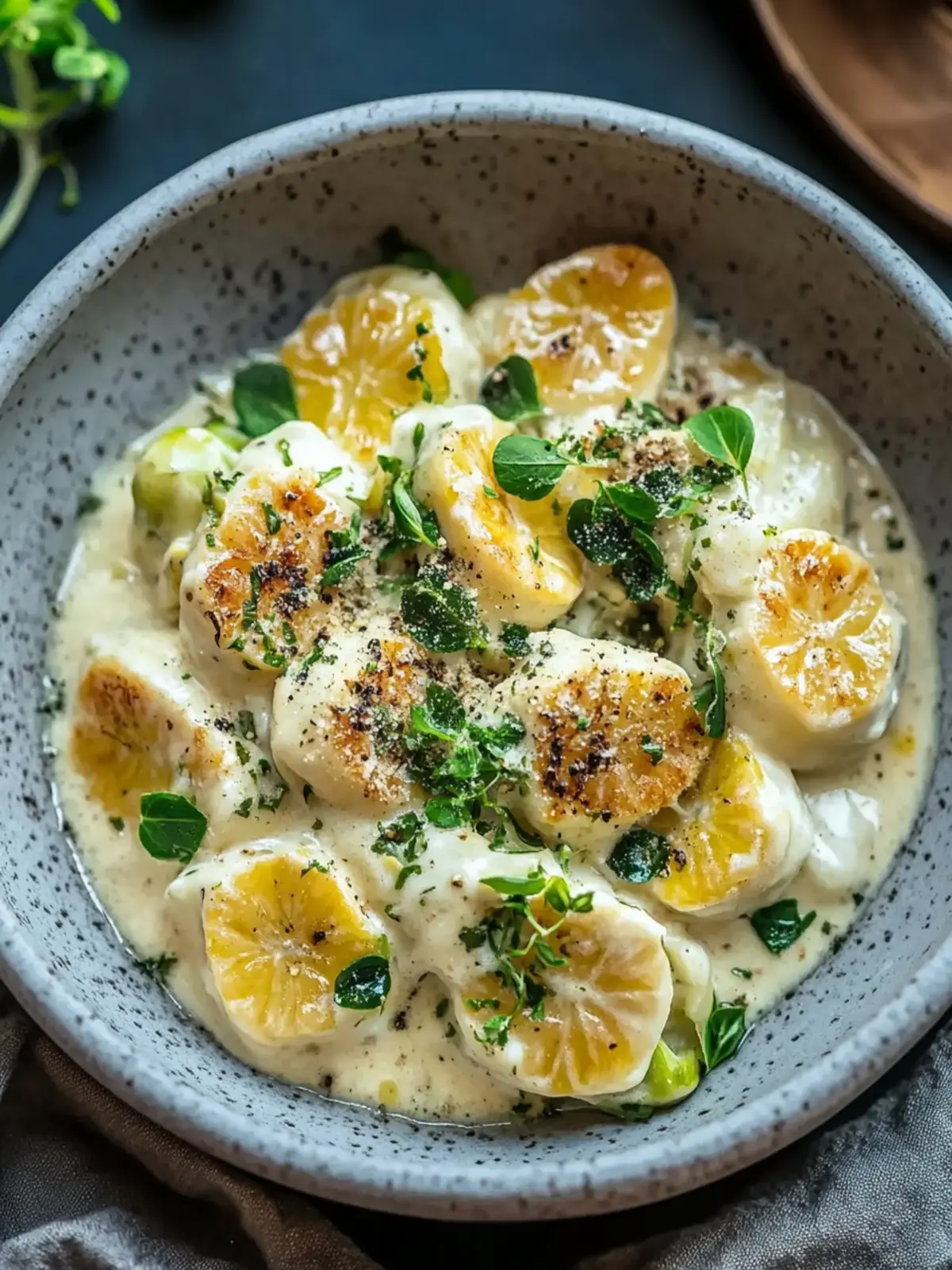 Rosenkohl in Frischkäse-Senfsauce