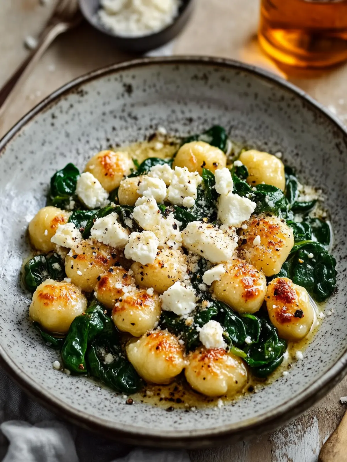 Gnocchi mit Spinat und Feta