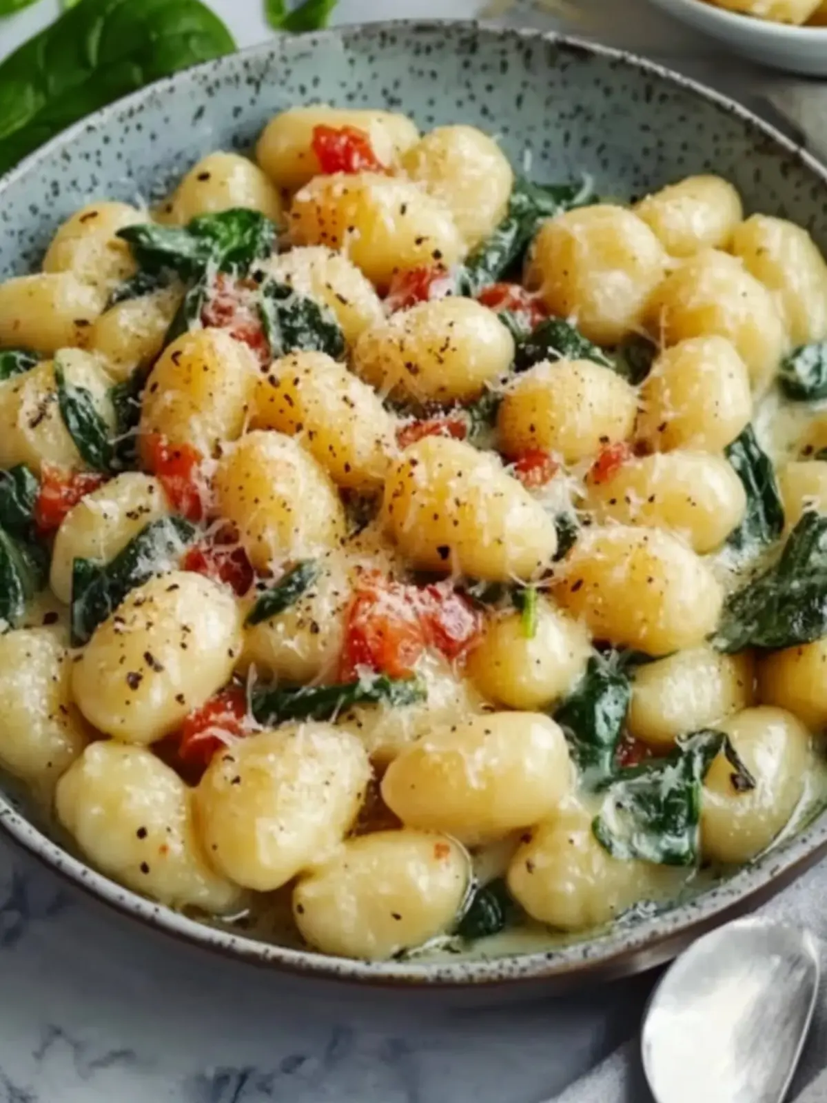 Gnocchi pan mit Spinat