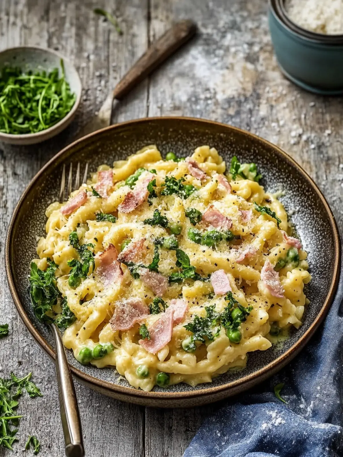 Gebratene Spätzle mit Bacon