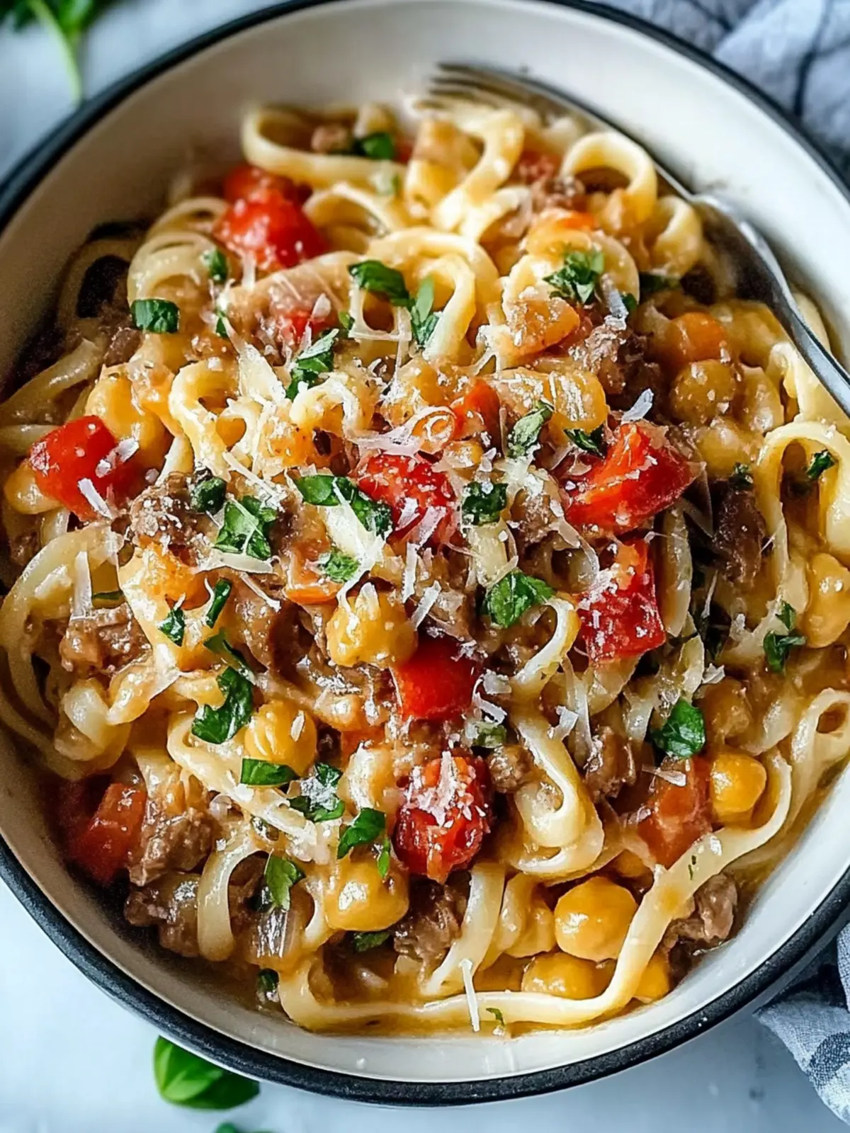 One-Pot-Pasta mit Linsen