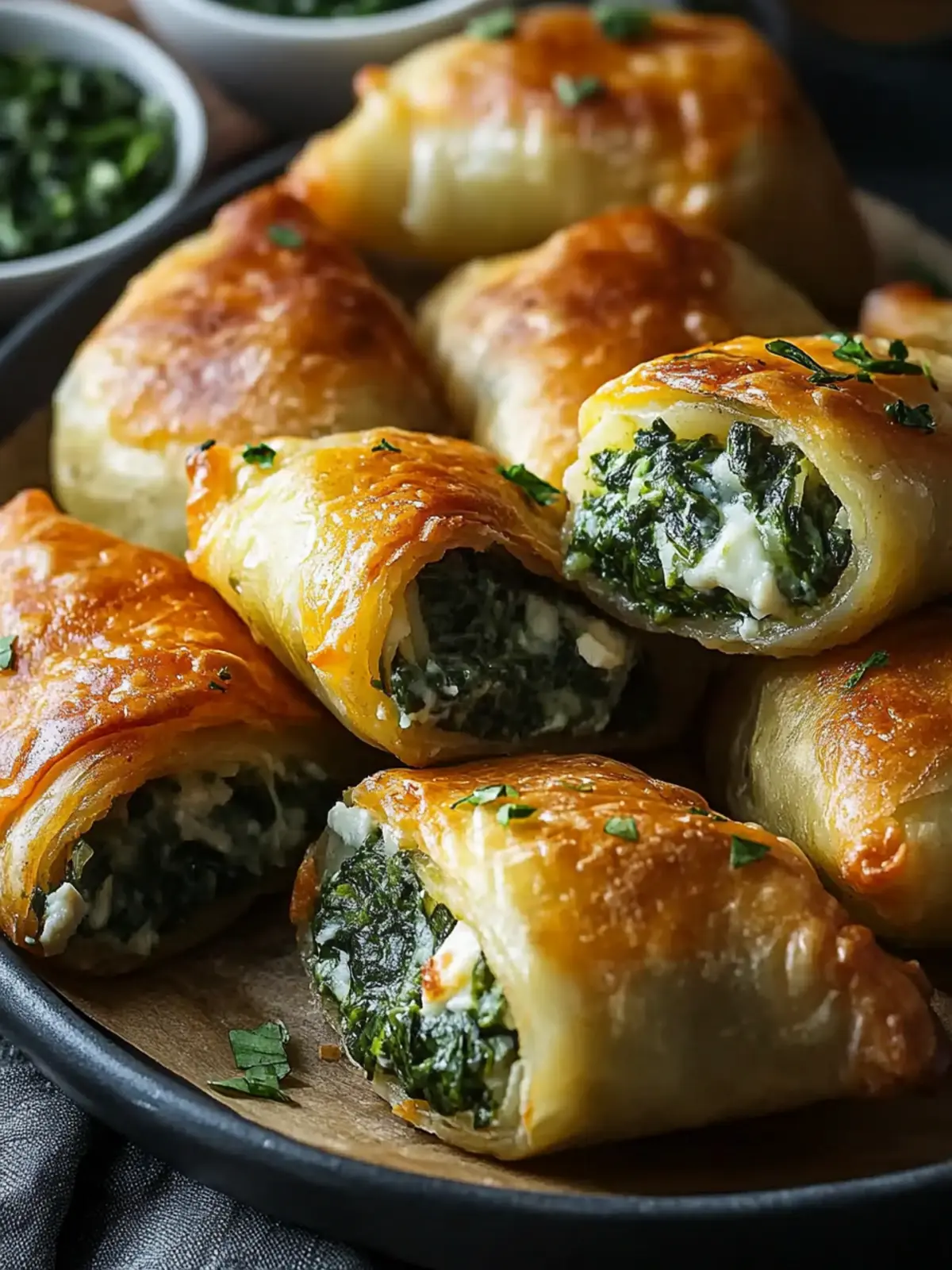 Potato pockets with spinach cream cheese filling