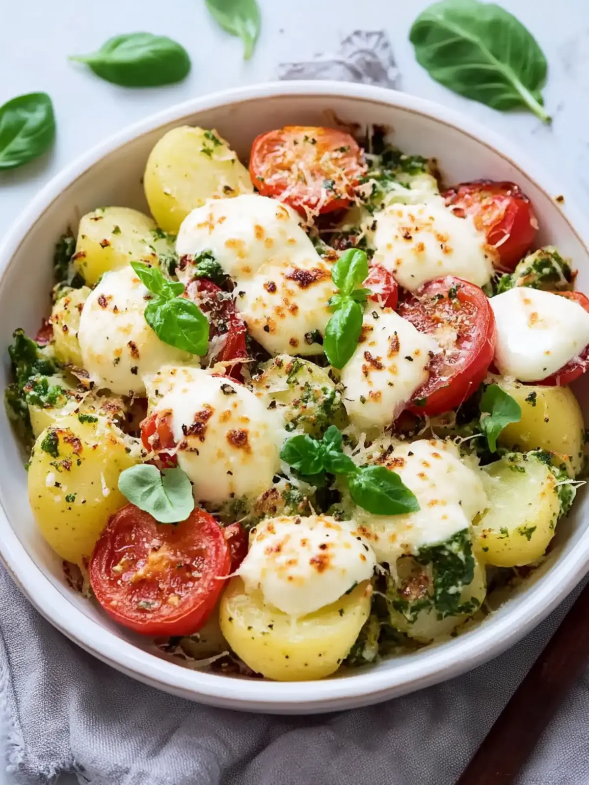 Rosenkohlauflauf mit Kartoffeln und Mozzarella