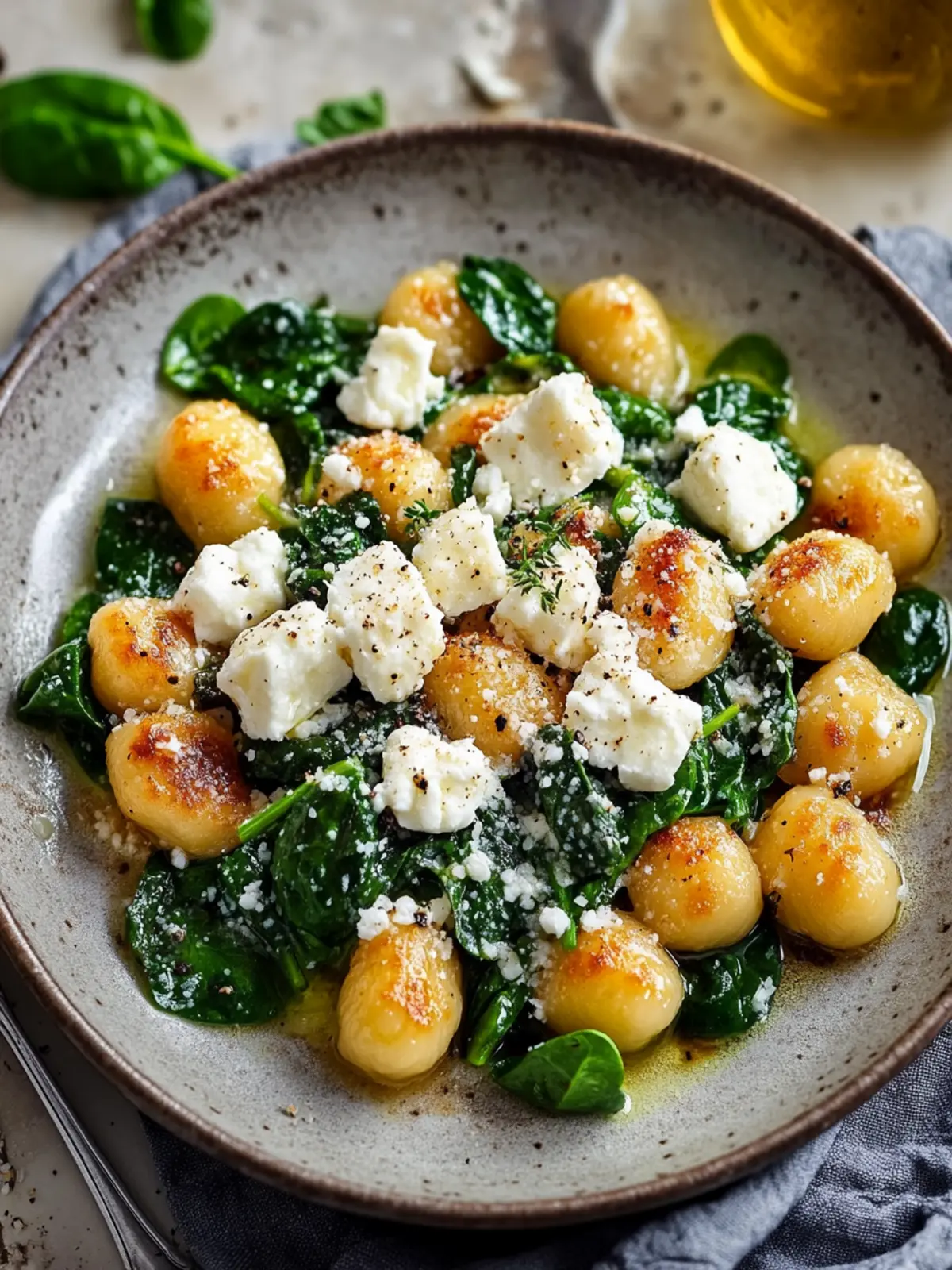 Gnocchi mit Spinat und Feta