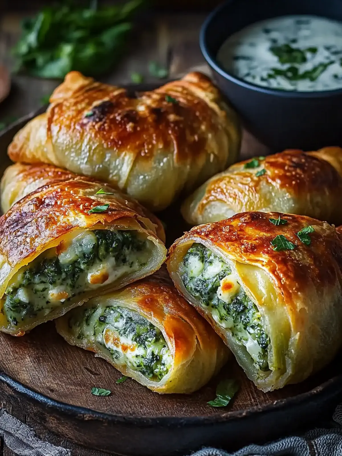 Potato pockets with spinach cream cheese filling