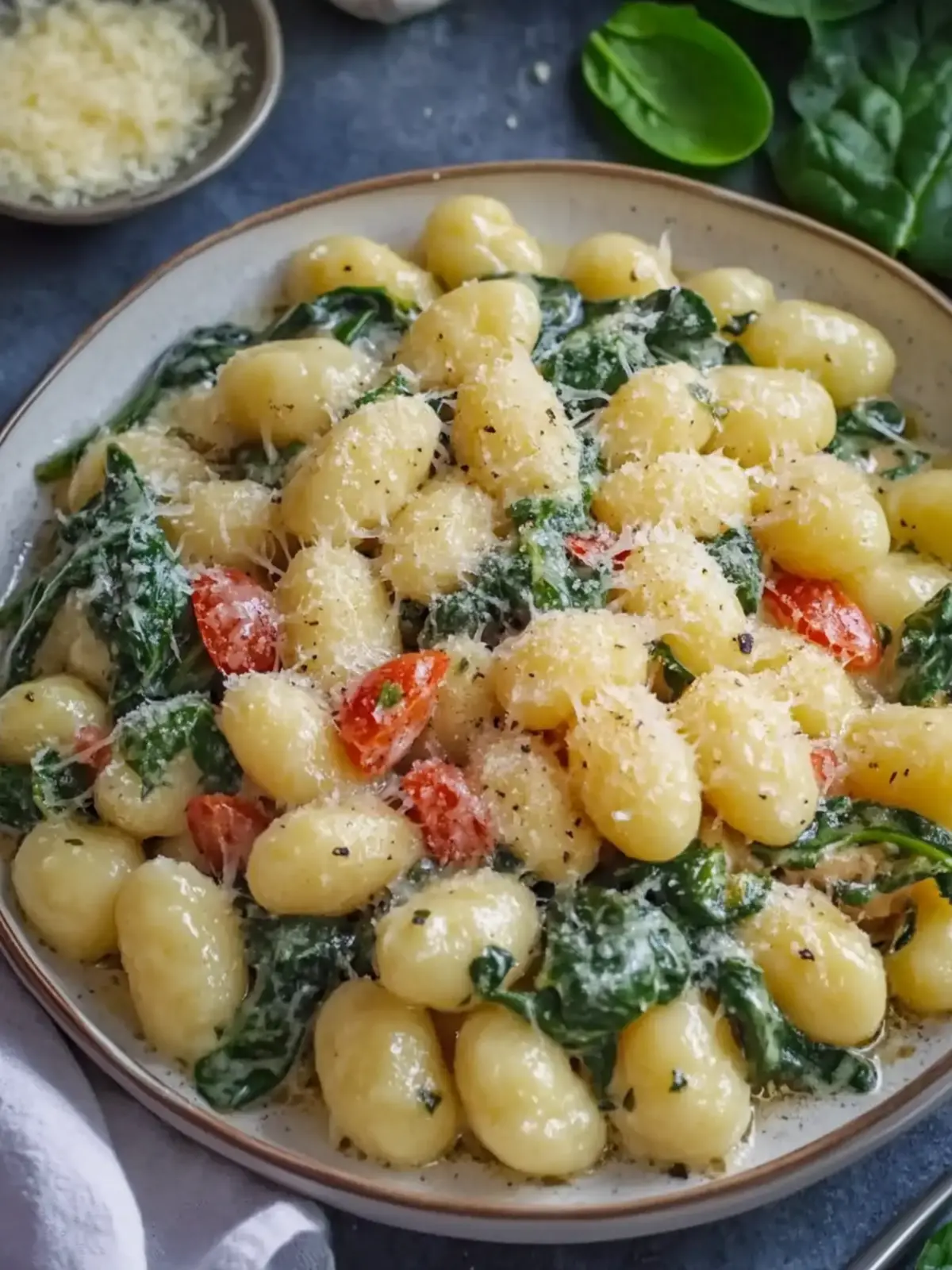 Gnocchi pan mit Spinat