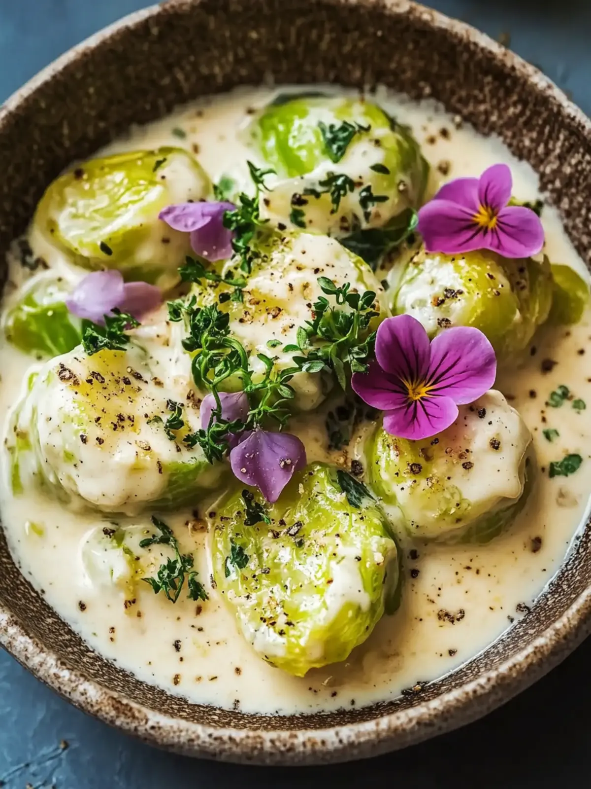 Rosenkohl in Frischkäse-Senfsauce