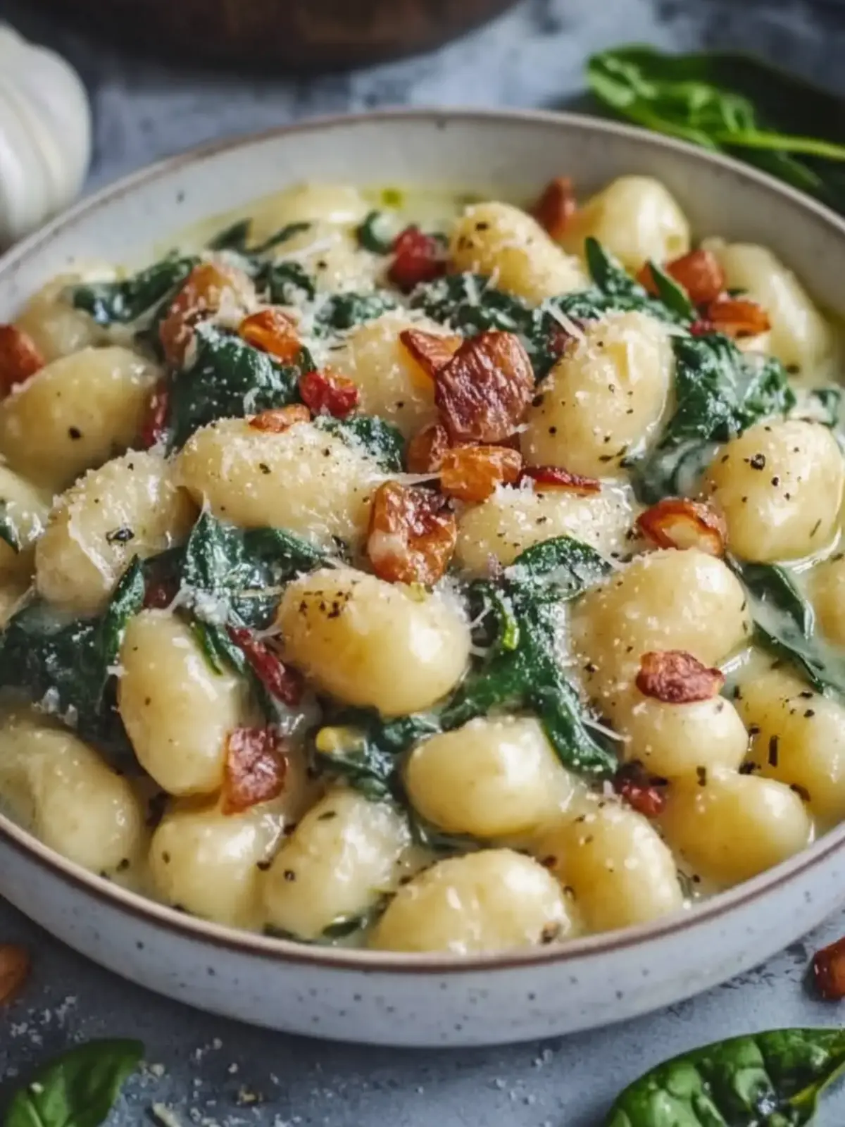 Gnocchi pan mit Spinat
