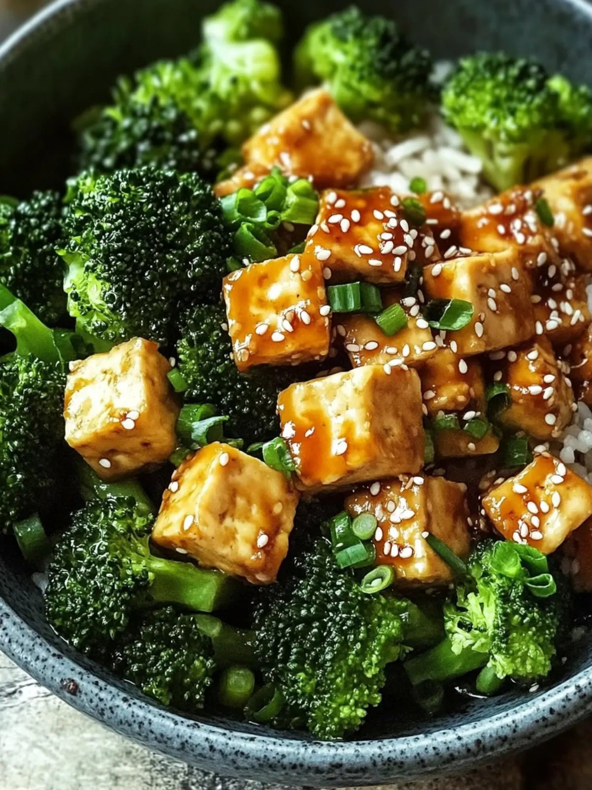 Sesam-Tofu und Brokkoli