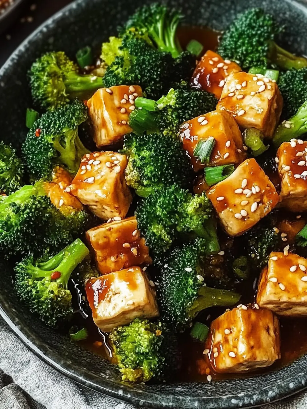 Sesam-Tofu und Brokkoli