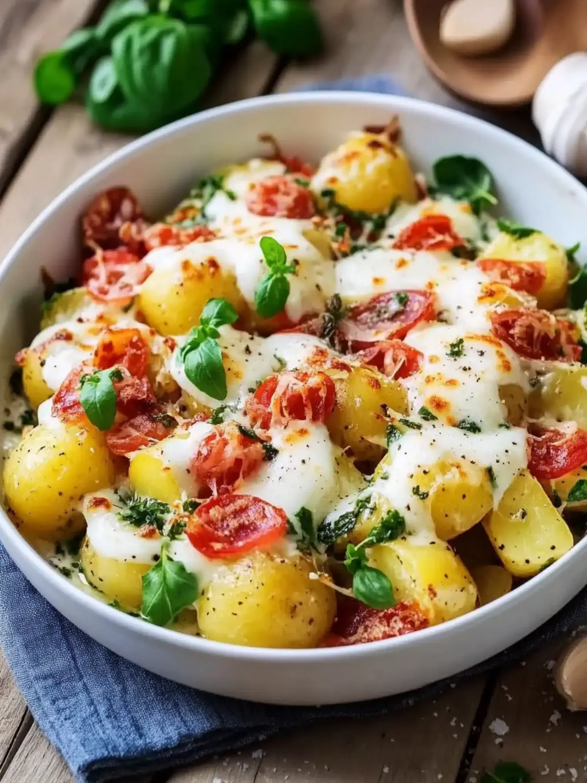 Rosenkohlauflauf mit Kartoffeln und Mozzarella